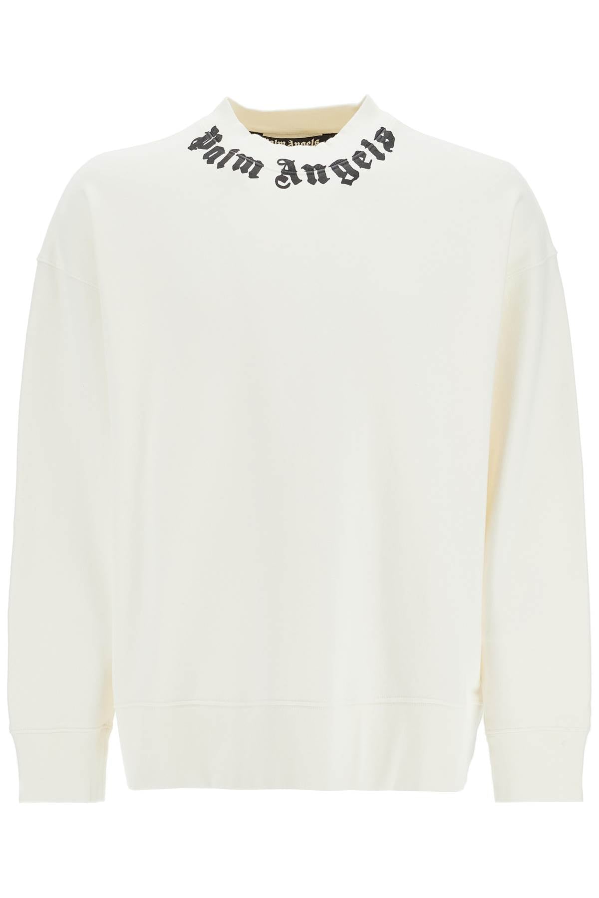 crewneck sweatshirt with logo PMBA026F24FLE009 OFF WHITE BLACK