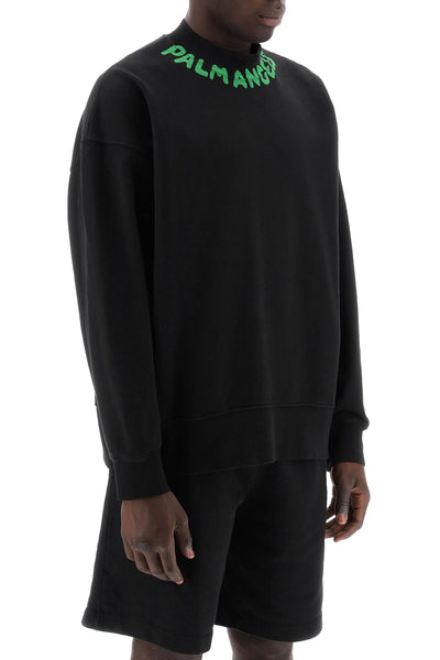 sweatshirt with PMBA026S24FLE002 BLACK GREEN FLUO