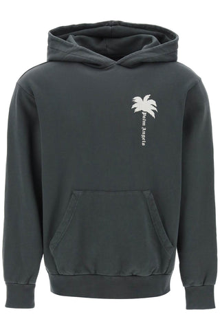 the palm hooded sweatshirt with PMBB058S24FLE004 DARK GREY OFF WHITE