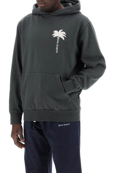 the palm hooded sweatshirt with PMBB058S24FLE004 DARK GREY OFF WHITE