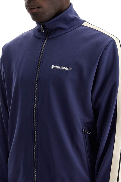 contrast band track jacket with nine words PMBD058C99FAB001 NAVY BLUE  OFF WHITE