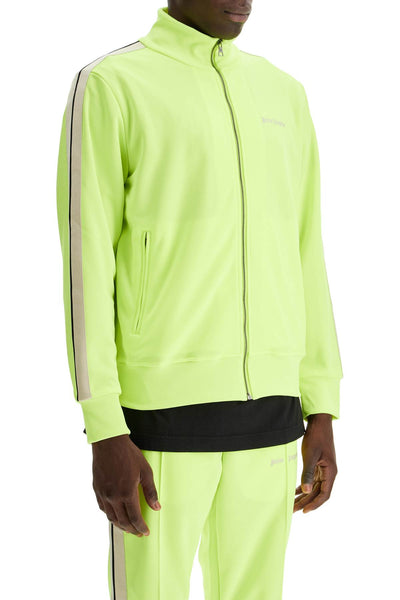 "track sweatshirt with contrasting bands PMBD058F24FAB001 YELLOW FLUO  OFF WHITE