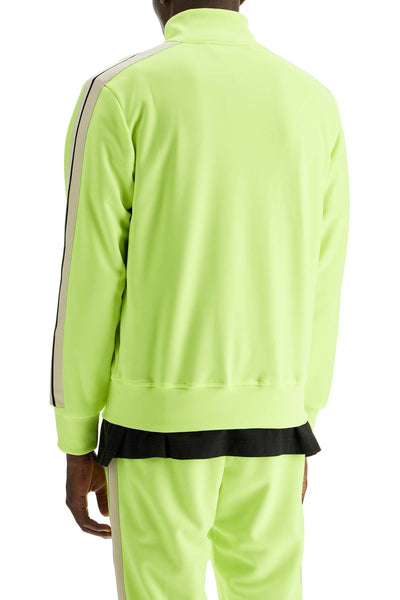 "track sweatshirt with contrasting bands PMBD058F24FAB001 YELLOW FLUO  OFF WHITE