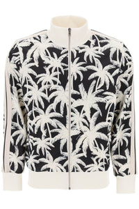 zip-up sweatshirt with palms print PMBD058R24FAB002 BLACK OFF WHITE