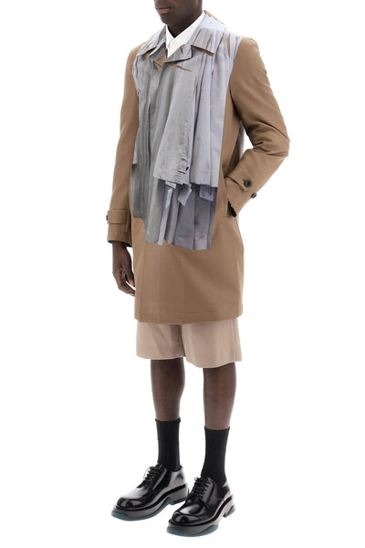 single-breasted trench coat with trompe PM C003 LIGHT BROWN