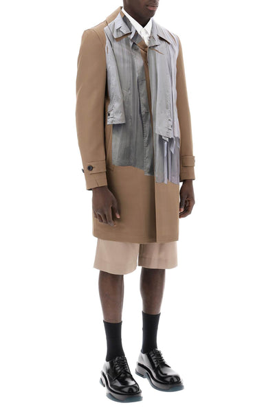 single-breasted trench coat with trompe PM C003 LIGHT BROWN