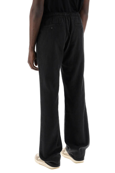 wide-legged travel pants for comfortable PMCA141R24FAB001 BLACK OFF WHITE