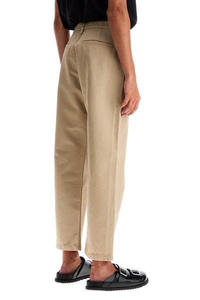 chino pants with logo branding PMCG005F24FAB001 HAZELNUT OFF WHITE