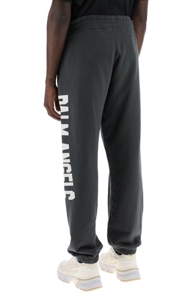 jogger pants with oversized logo PMCH011R24FLE004 DARK GREY WHITE