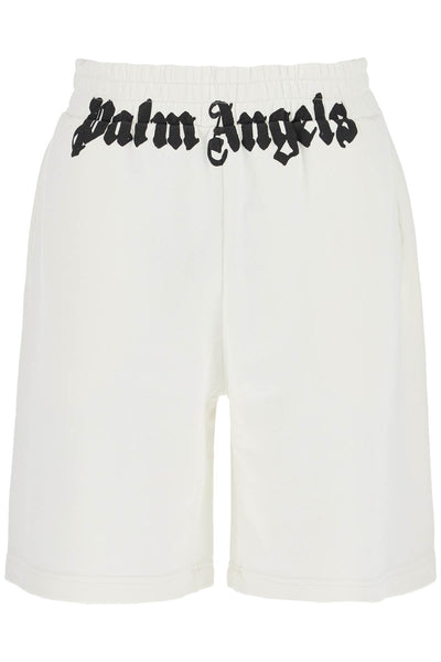 sporty bermuda shorts with logo print PMCI020F24FLE002 OFF WHITE BLACK