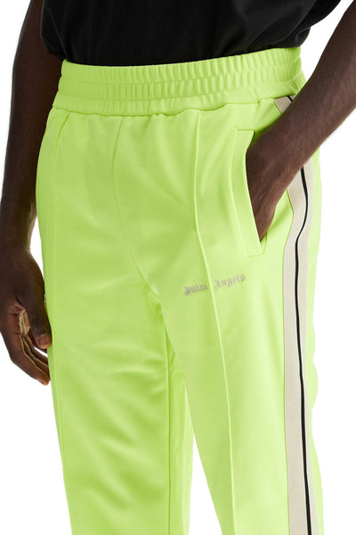 contrast band joggers with track in PMCJ020F24FAB002 YELLOW FLUO  OFF WHITE