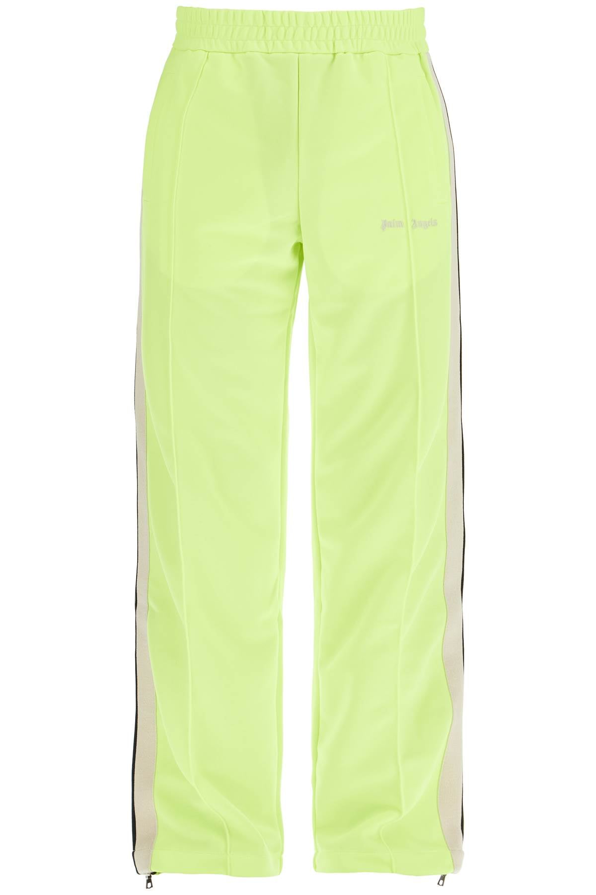 contrast band joggers with track in PMCJ020F24FAB002 YELLOW FLUO  OFF WHITE