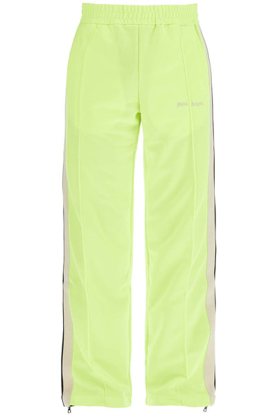 contrast band joggers with track in PMCJ020F24FAB002 YELLOW FLUO  OFF WHITE