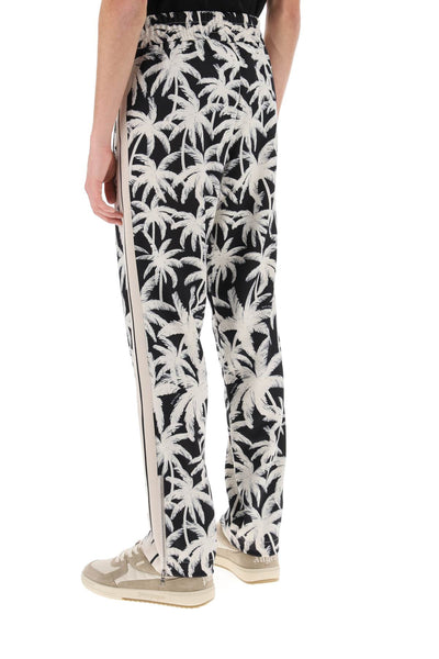 joggers with palms print PMCJ020R24FAB002 BLACK OFF WHITE