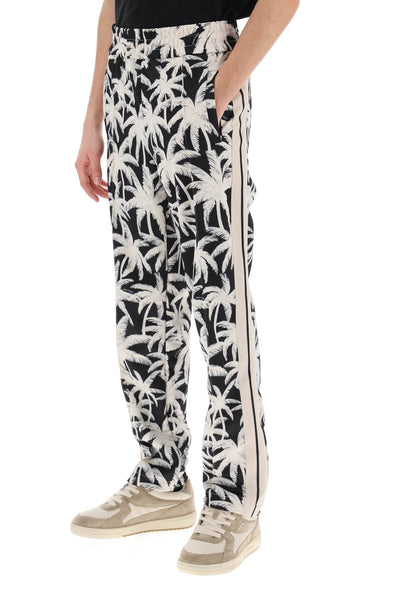 joggers with palms print PMCJ020R24FAB002 BLACK OFF WHITE