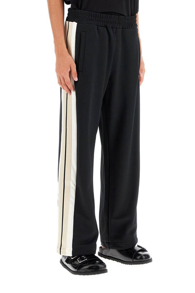 contrast band joggers with track in PMCJ041F24FAB001 BLACK OFF WHITE