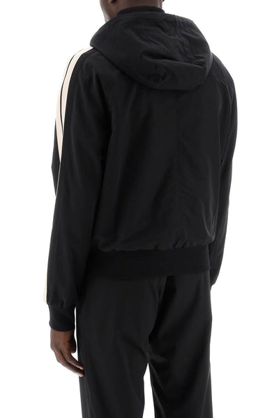 hooded bomber jacket PMEA267R24FAB001 BLACK OFF WHITE