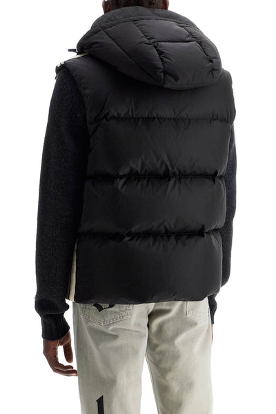 sleeveless down jacket with contrasting PMED029C99FAB001 BLACK OFF WHITE