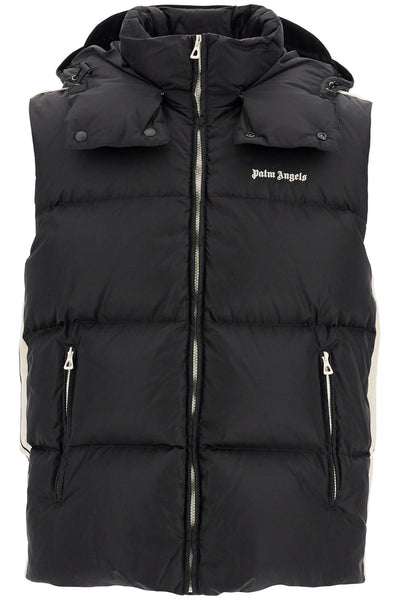 sleeveless down jacket with contrasting PMED029C99FAB001 BLACK OFF WHITE