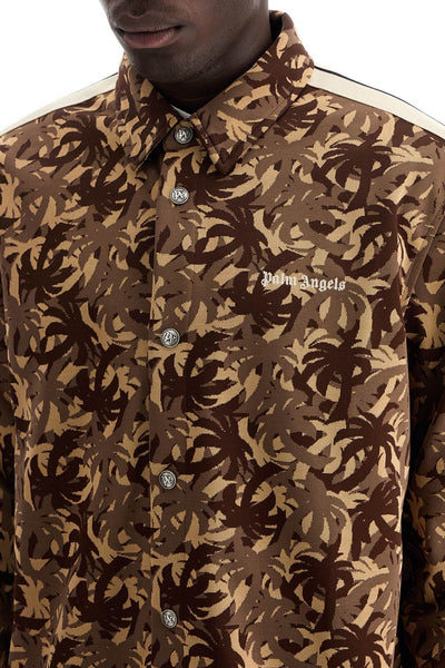 camouflage track overshirt PMGA104F24FAB001 BROWN  OFF WHITE