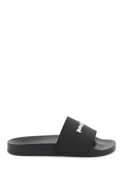 rubber monogram slides PMIC010S24MAT001 BLACK WHITE