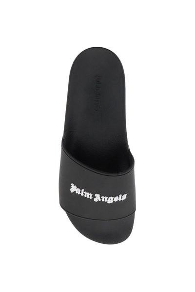 rubber monogram slides PWIC010S24MAT001 BLACK WHITE