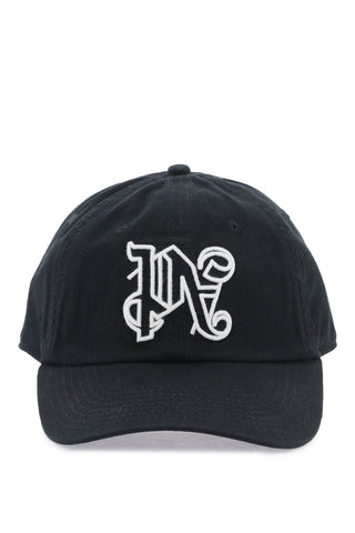 monogram baseball cap PMLB094R24FAB012 BLACK WHITE