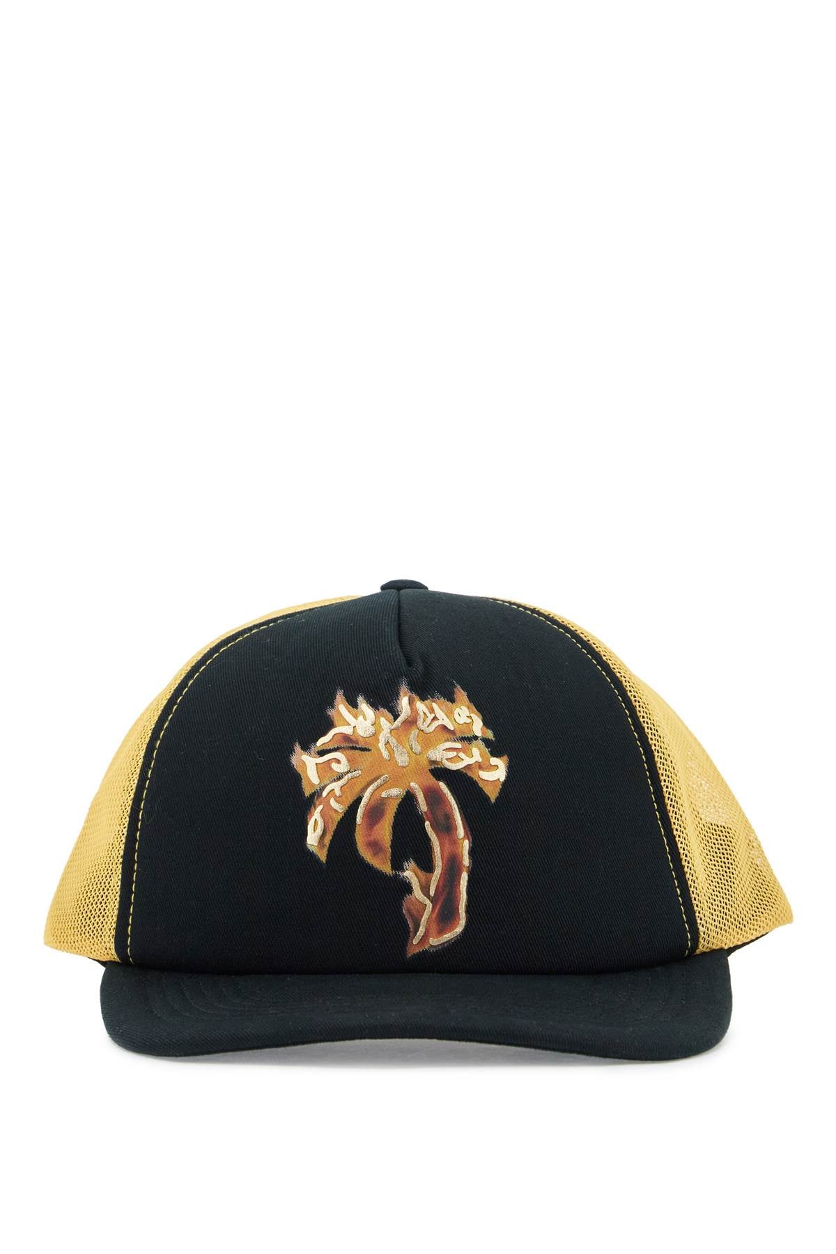 "burning palm trucker hat PMLB105F24FAB002 BLACK GOLD