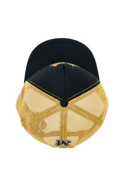 "burning palm trucker hat PMLB105F24FAB002 BLACK GOLD