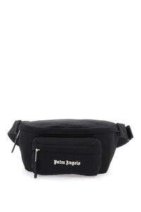 canvas waist bag with embroidered logo. PMNO009S24FAB001 BLACK WHITE