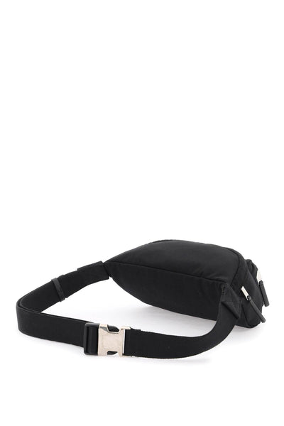 canvas waist bag with embroidered logo. PMNO009S24FAB001 BLACK WHITE