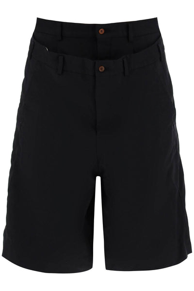 layered bermuda shorts PM P038 BLACK