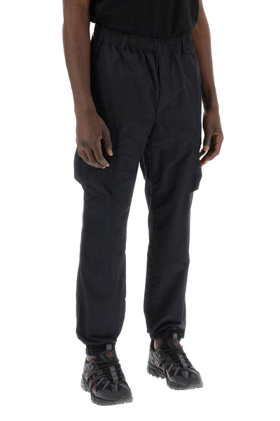 edmund cargo pants in nylon poplin fabric PMPASJ13 BLACK