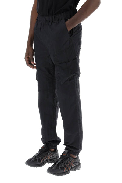 edmund cargo pants in nylon poplin fabric PMPASJ13 BLACK