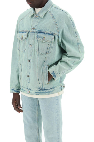 "denim overdye jacket PMYE038S24DEN001 MINT OFF WHITE