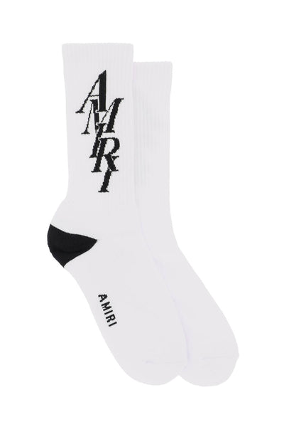 stack logo socks PS24MHR001 WHITE BLACK