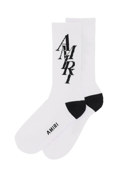 stack logo socks PS24MHR001 WHITE BLACK