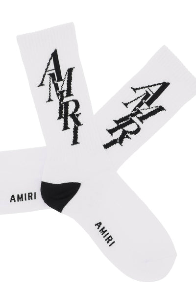 stack logo socks PS24MHR001 WHITE BLACK