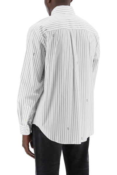 striped shirt with staggered logo PS24MSL005 WHITE