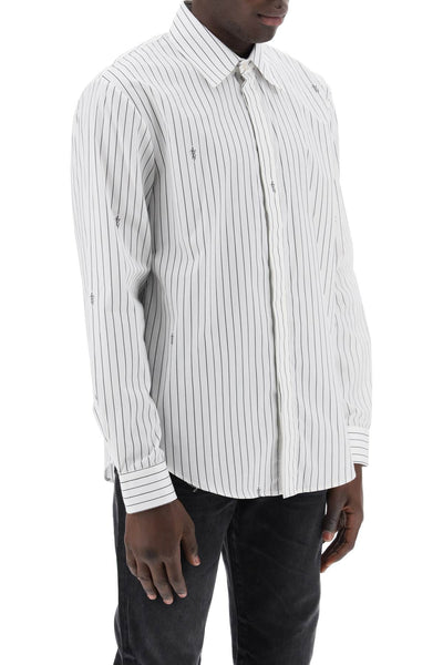 striped shirt with staggered logo PS24MSL005 WHITE