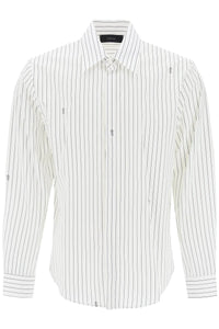 striped shirt with staggered logo PS24MSL005 WHITE