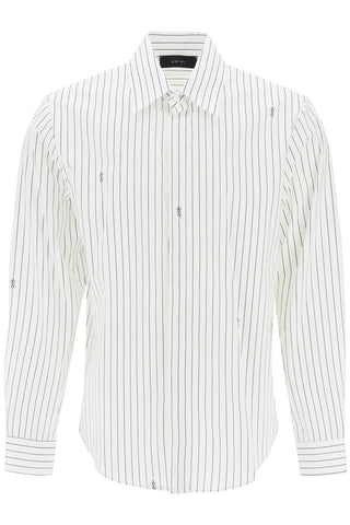 striped shirt with staggered logo PS24MSL005 WHITE