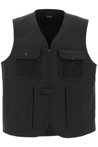 "alban technical fabric vest for PSAIY H02949 FAUX NOIR