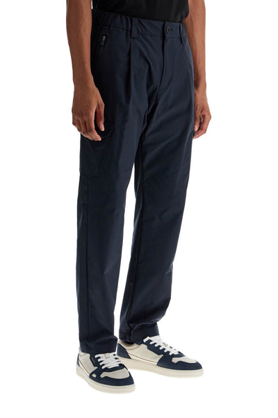 HERNO deep blue polyester pants with patch pockets PT000076U 12503Z BLU