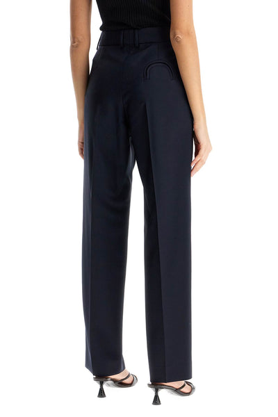 navy blue virgin wool and mohair high-waisted pants PTMPA01 FC ESSE NAVY