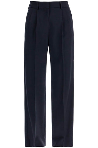 navy blue virgin wool and mohair high-waisted pants PTMPA01 FC ESSE NAVY