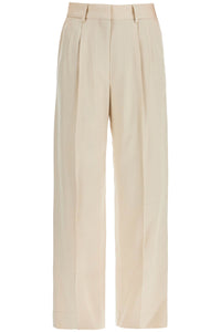 ivory viscose pants with embroidered pocket PTMPA01 SEE IVORY