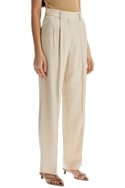 ivory viscose pants with embroidered pocket PTMPA01 SEE IVORY