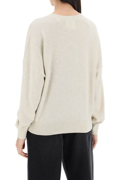 Isabel marant etoile marisans sweater with lurex logo intarsia PU0053FA A1L59E BLACK SILVER