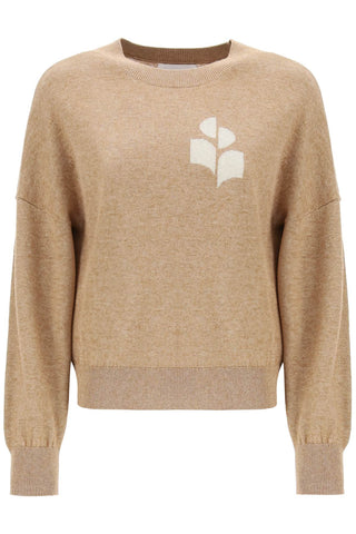 marisans sweater with logo intarsia PU0053FA A1X05E CAMEL